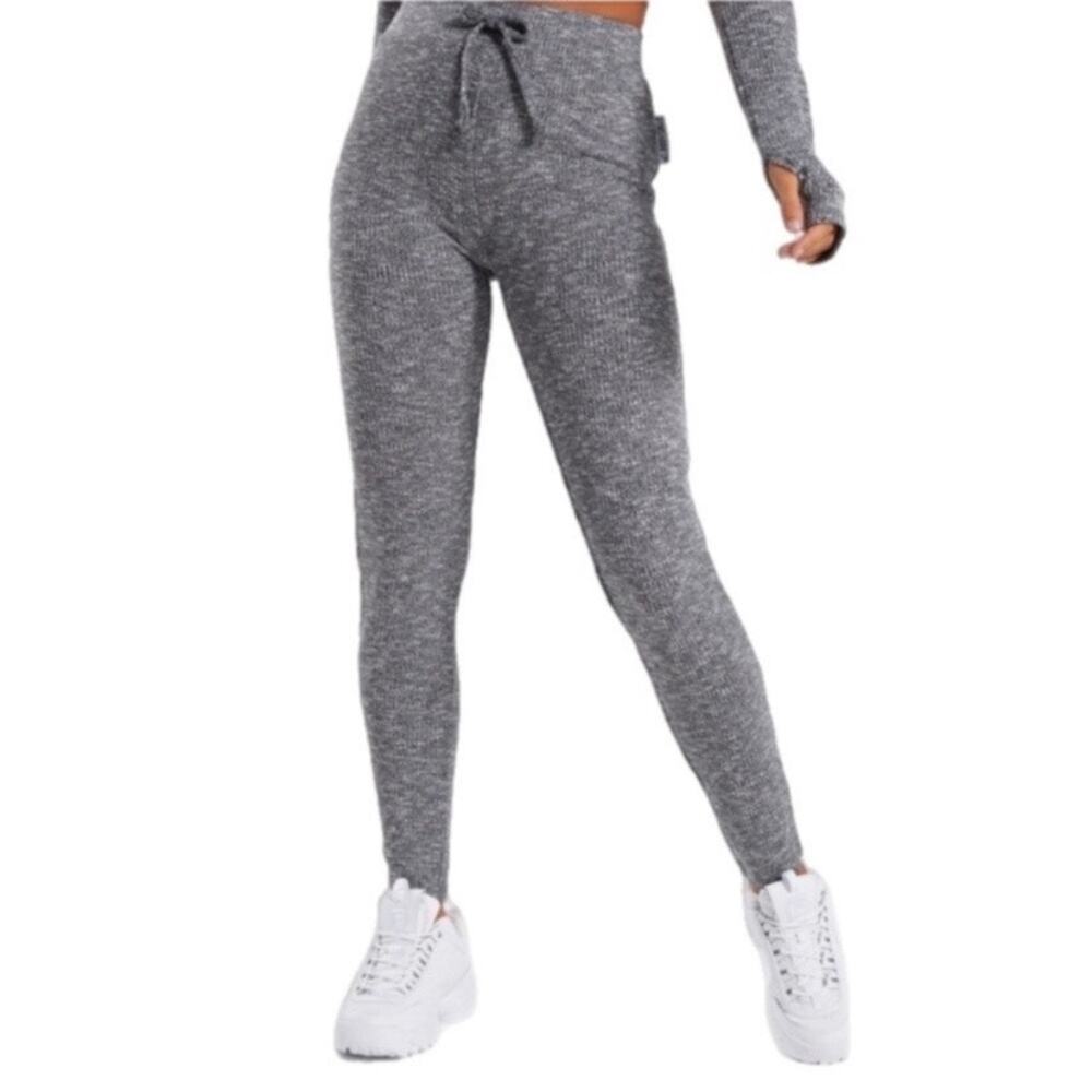 Gymshark Gray Ribbed Slounge Leggings Sz.S